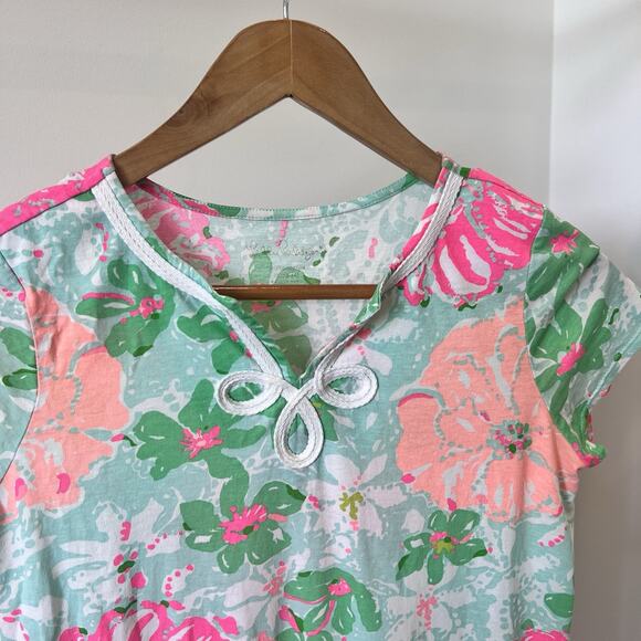Lilly Pulitzer Girls size XL 12-14 Hibiscus Tropical Beach Resort Preppy Dress - Picture 2 of 7